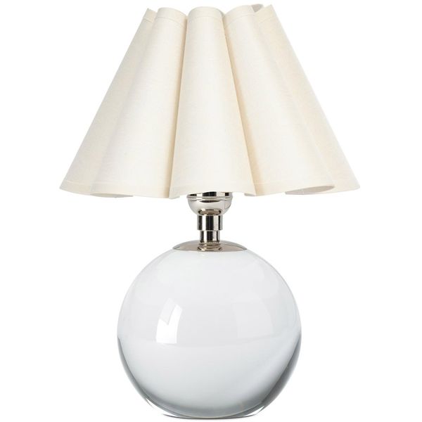 Giorgio Crystal Mini Lamp, Polished Nickel/Oyster Wave