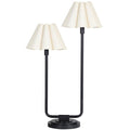 Polly Double Arm Tischlampe, Blackened Brass/Unber