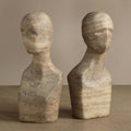 Strata Bookend, Mocha Marmor Look, Set of 2