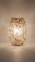 Tischleuchte mit Kieselglas