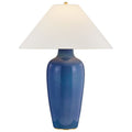 Plum Point Tischlampe, Aged Brass/Ceramic Biscotti Reactive